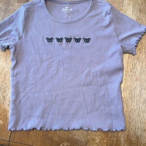 Hollister butterfly baby tee XS